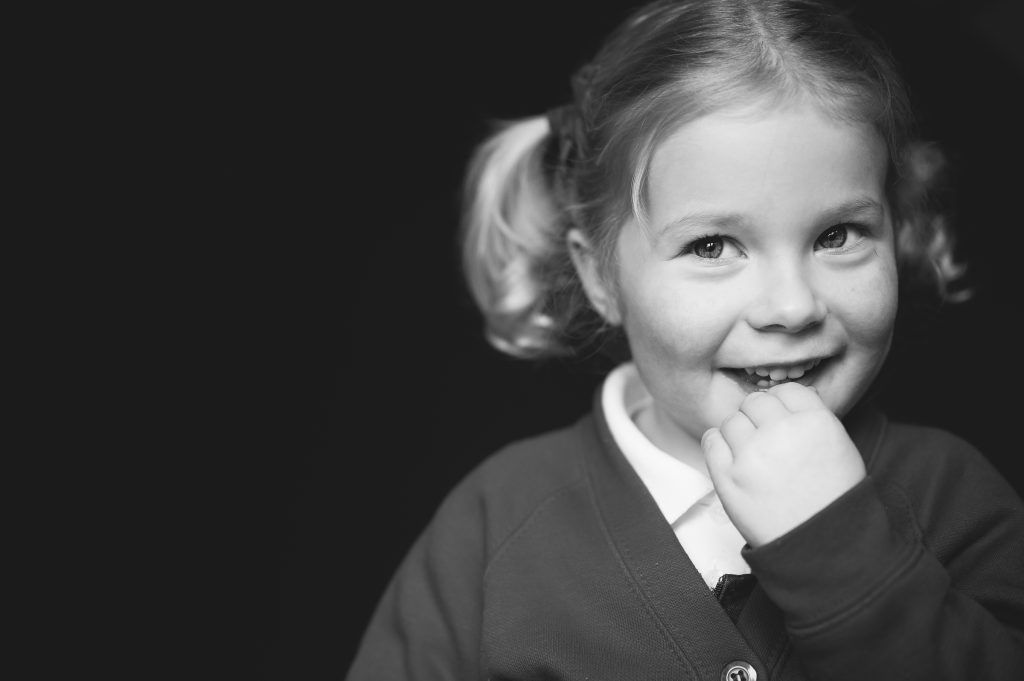 Girl being a bit shy
